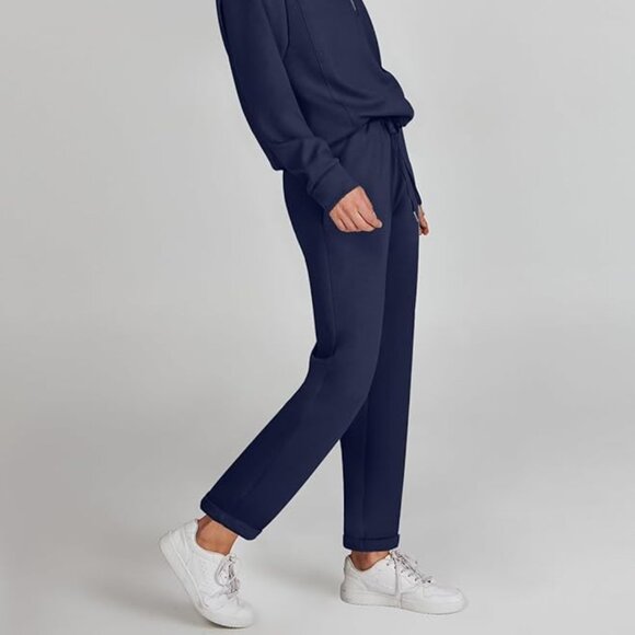 Prinbara 2 Piece Shawl Collar Half-zip Tracksuit in Navy Blue - Picture 5 of 5